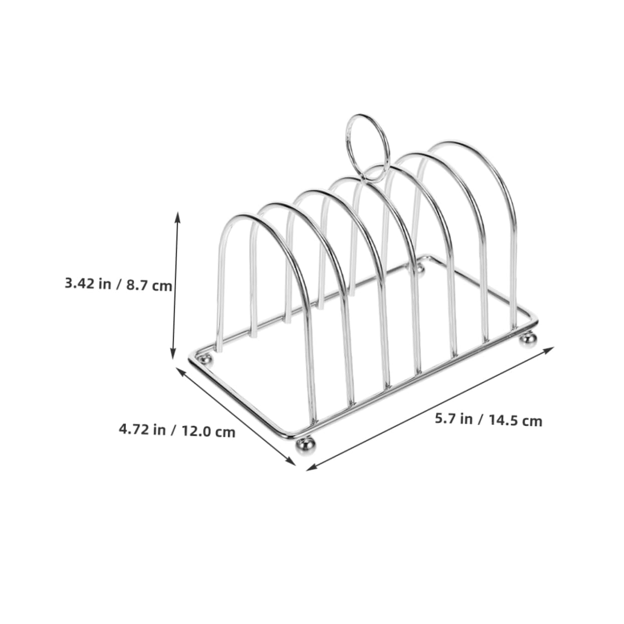 balacoo 2pcs Slot Toast Rack Nonstick Loaf Bread Stand for Effortless Serving and Preservation Durable Electroplated Design with Ball Feet for Home Breakfast and Dining