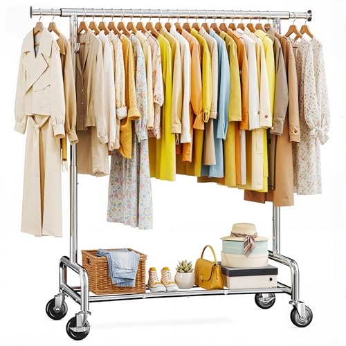 Image of Raybee 76 inch W Heavy Duty Clothes Rack, 450LBS Capacity, Space-Saving