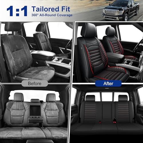 Image of YORKNEIC Fit for Nissan Titan Seat Covers 2017-2025 2026 Full Set