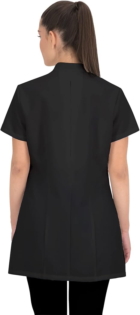 B-well Marcella Kasacks Dames-verzorgingskas voor dames, spa, schoonheidsspecialist, kleding met knopen en ritssluiting, voor schoonheidsspecialiste, kapper, masseus, fysiotherapeut, spa, wit, XL