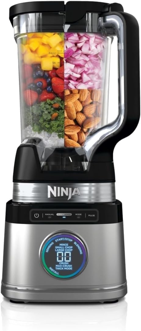 Ninja Detect Power Blender Pro 1200 W con brocca da 2 l (capacità massima del liquido 1900 ml), potente frullatore per frullati, tritare verdure e mescolare bevande surgelate, nero, TB201UK