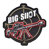 PatchStop Sniper Rifle Big Shot Iron On Patches for Clothing Jeans - 3.25x3in Small DIY Sew On Patch for Jackets Bags - Embroidered Guns Weapons Decorative Patches
