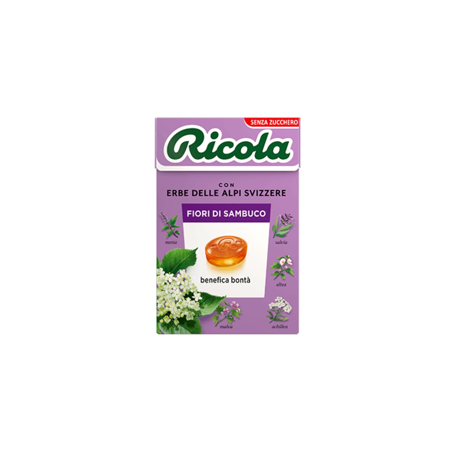 Ricola® | Holunderblüten-Bonbons | Swiss Herbs Bonbons ohne Zucker – 20 Boxen (1000 Gr)