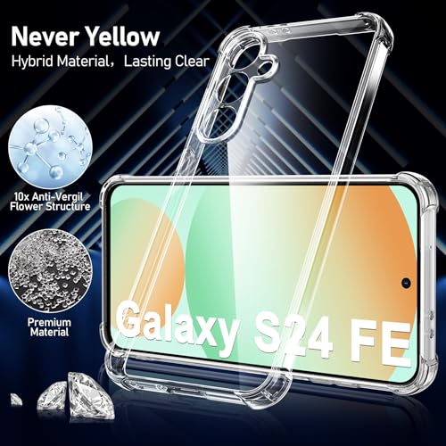 YisrLery 3 in 1 Phone Case Compatible with Samsung Galaxy S24 FE Case and 2 Pack Tempered Glass Screen Protector, Slim Soft TPU Shockproof Anti-Scratch Samsung S24 FE 5G Phone Case Silicone Clear YisrLery 3 in 1 Phone Case Compatible with Samsung Galaxy S24 FE Case and 2 Pack Tempered Glass Screen Protector, Slim Soft TPU Shockproof Anti-Scratch Samsung S24 FE 5G Phone Case Silicone Clear