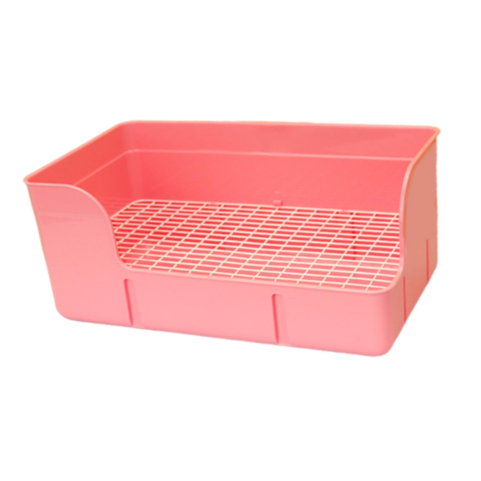 Sharplace Pet Rabbit Litter Box Rabbit Urinal Tray, Square Potty Trainer Corner Litter Bedding Box Pet Pan with Remov-Iron Grid, Cage Toilet for Hamster, Chinchilla, Ferret, Galesaur, Small Animals