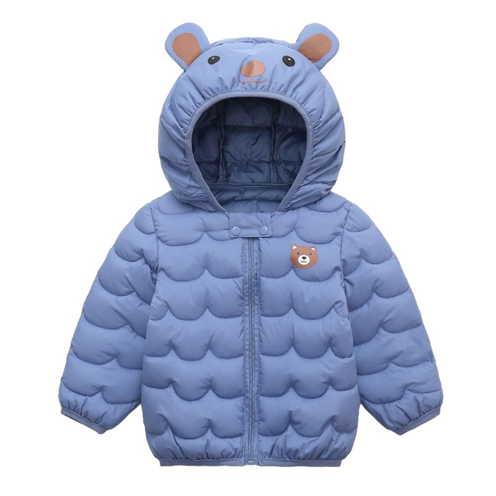 Ochine Unisex Winter Down Coats for Kids Baby Boys Girls Light Puffer Padded Jacket Bear Hoods Infant Outerwear