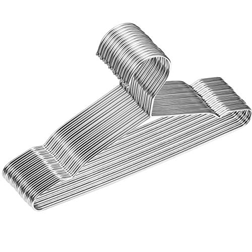Image of Baby Hangers, 50 Pack Stainless Steel 12.6 Inch Heavy Duty Non-Slip Space Saving Coat Hangers for Kids Children Toddler Clothes