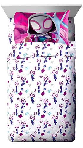 Marvel Spidey & His Amazing Friends Ghost Spider Gwen Toddler Size Sheet Set - Super Soft Kids 3 Piece Bedding Set - Fade Resistant Microfiber Sheets