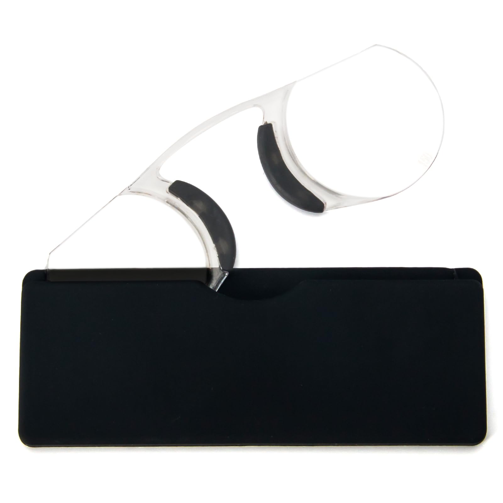 MMOWW Gafas de Lectura sin Patillas Para Hombre y Mujer Diseño de Nariz de Clip Gafas de Lectura Portátiles Diseño Antideslizante Compactas (Negro, 1.5)