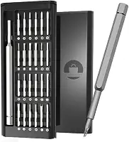 Kit Chaves de Precisão Premium 24 Peças - Estojo Multifuncional com Ferramenta em Alumínio e Ponteiras de Precisão em Aço CRV - Removíveis para Impressora 3D, Smartphones, Tablets, Notebooks