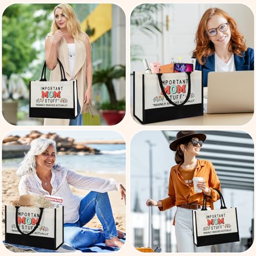 Image of Gifts for Mom from Daughter Son, New Step Bonus Mom Birthday Cool Gifts for Mama Mammy, Mother Shopping Canvas Tote Bag