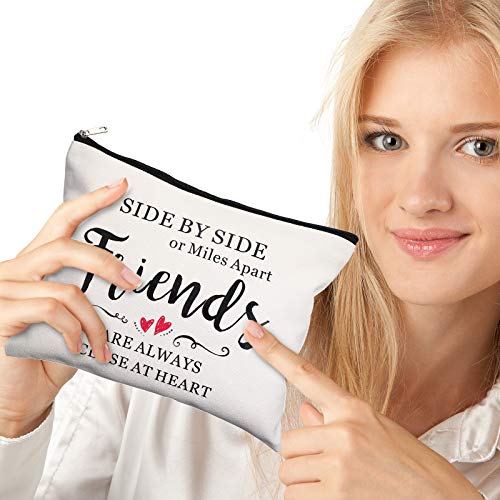 Weewooday 5 Pcs Friend Gifts Cosmetic Bags Friendship Makeup Bags for Women Party Favors, Long Distance Friendship, Side by Side Friends Gift, Girls Weekend Gifts for Birthday Teacher2