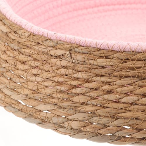 Lit pour chien en osier rond et lavable avec coussin confortable
