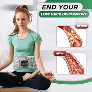 Decompression Back Belt with Red Light Heating and Massage, Back Reliever, Inflatable Back Brace for Spinal Lumbar Woman Men Heating Pad