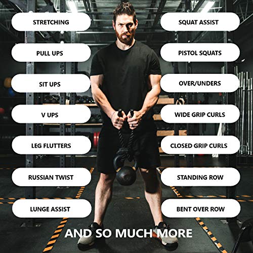 Rilla Rope Boomerang, Fitness Accessory Rope for Kettlebell, Dumbbell, Strength, Endurance Training, Flexibility, Crossfit, Home Gym, and Yoga, Multi Use Gym Equipment (Single)