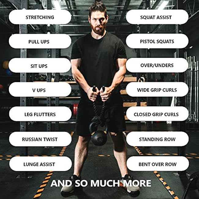 Boomerang, Fitness Accessory Rope for Kettlebell, Dumbbell, Strength, Endurance Training, Flexibility, CrossFit, Home Gym, and Yoga, Multi Use Gym Equipment