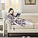 Beautyrest Ultra Soft Sherpa Berber Fleece Electric Poncho Wrap Blanket Heated Throw with Auto Shutoff, 50 in x 64 in, Grey Plaid