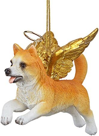 Design Toscano Honor the Pooch: Welsh Corgi Holiday Dog Angel Ornament