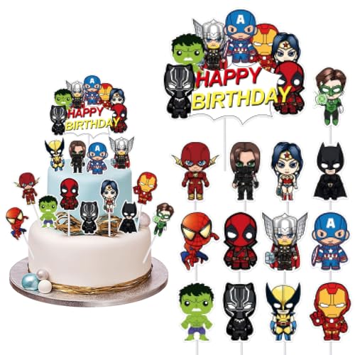 Decoração para bolos de super-heróis, decoração de aniversário para crianças, madalenas, decoração de aniversário, decoração de cupcakes, decoração de bolos para meninos e meninas