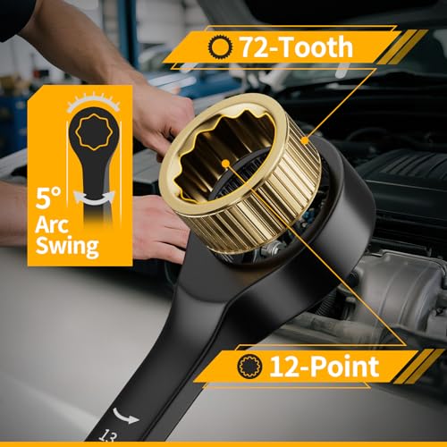 Image of GRENPRO Ratcheting Wrench Set Metric And Standard, 9PC 8-19 mm 72Th Long Big Box Open End Ratchet Wrenches Organizer With Color Ring With Roll Up Pouch With 1 Gauge, Large Combination Wrench Tool Sets