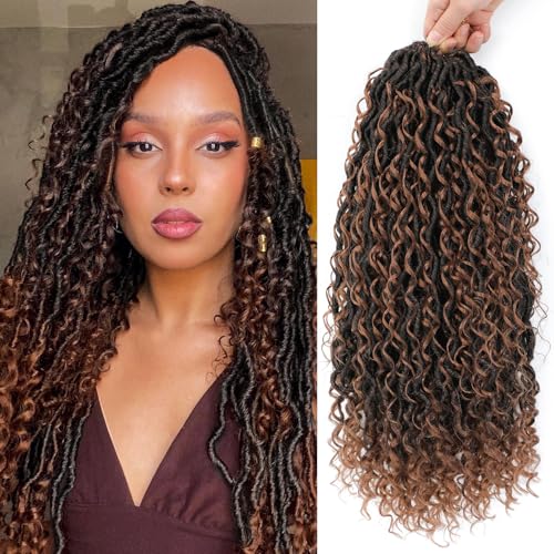 Image of 8 Packs Goddess Faux Locs Crochet Hair for Black Women,Long Locs Boho Style