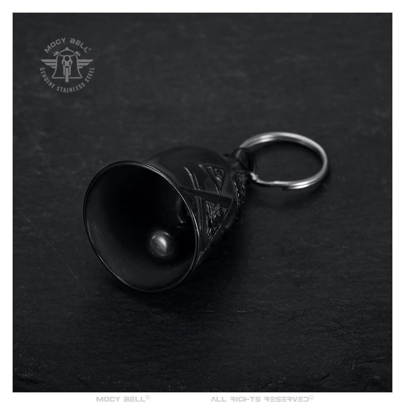 Moto campana MASONIC BIKER Portafortuna MOCY BELL Acciaio inox nero
