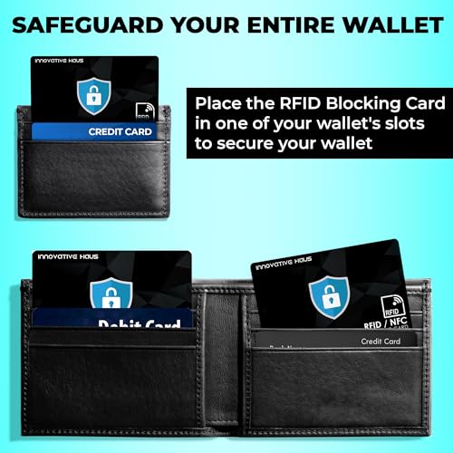 INNOVATIVE HAUS RFID Blocking Card - Slim RFID and NFC Contactless Credit and Debit Card Protector for Wallets and Purses - 4 Pack4