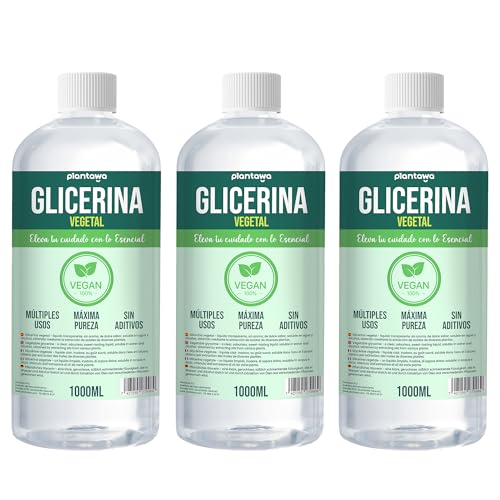 Glicerina Vegetal Liquida 3x1L | Glicerina para Hacer Jabones de Alta Pureza, Humectante e Hidratante | Glicerina Liquida Natural Cabello y Piel. Glicerina para Jabones, Champús, Cremas