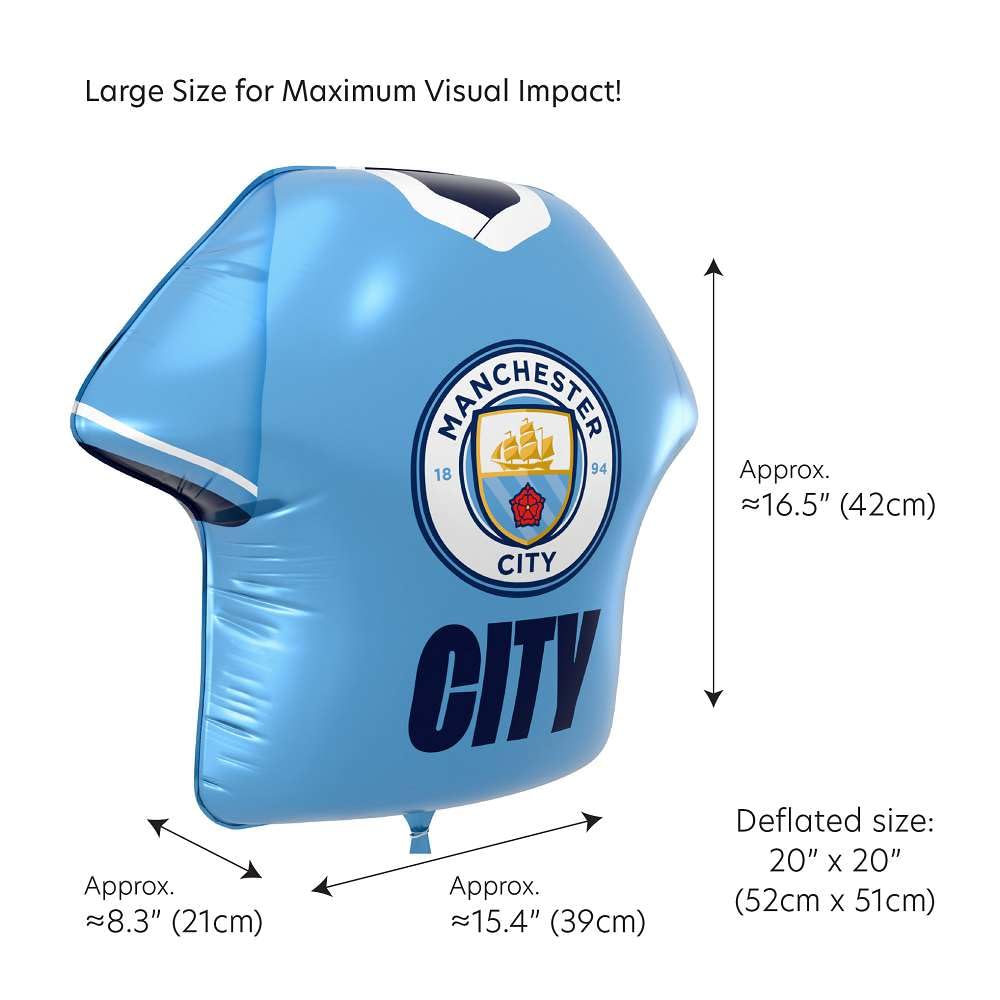 FC Jersey Foil Balloons - Officially Licensed Party Decorations, 52 x 53 cm (Manchester City), Red - Image 3