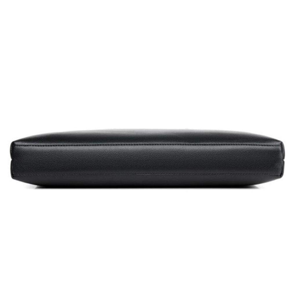 Sac Business Femme Homme Sac Serviette en PU Cuir Sac à Main Sacoche Porte Document (Noir-14pouces)