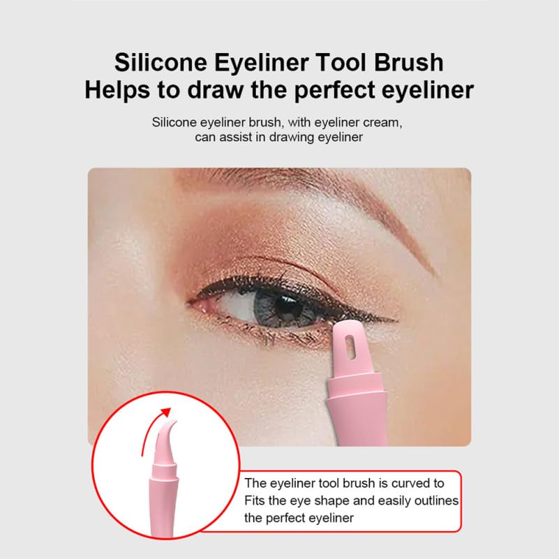 Silicone Eyeliner Stencil Tool, Reusable Eye Makeup Guide, Eyeliner Applicator Tool, Curved Eyelash Applicator & Mascara Drawing Aid for Beginners and Women