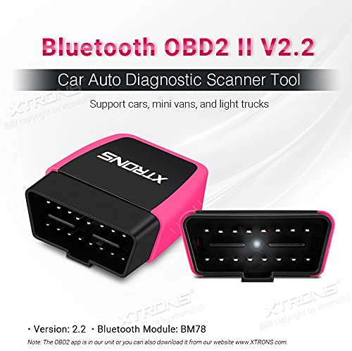 XTRONS OBD2 II V2.2 Car Auto Diagnostic Scanner Tool Torque Special for Xtrons Android Car Stereo Supports Cars, Mini Vans and Light Trucks