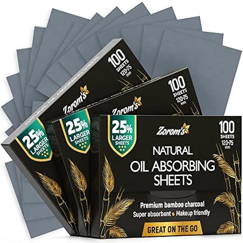 Natural Blotting Paper for Oily Skin with Bamboo Charcoal - 3pk/300 Sheets Cover