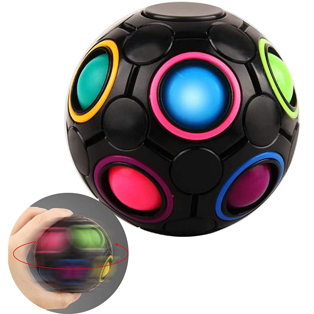 Nature Dream Magic rainbow puzzle ball, speed cube ball puzzle game, fun decompression magic ball brain teasers fingertip toy, suitable for children, adolescents and adults (Blue)