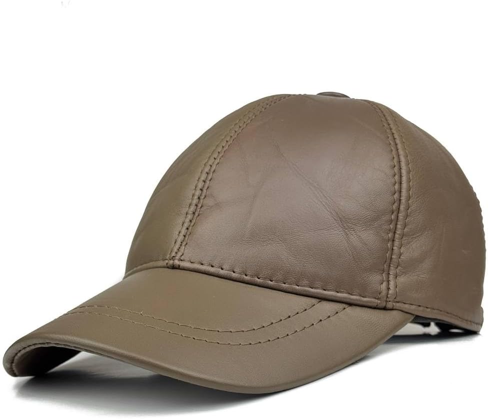 Lukkizara Genuine Leather Unisex Baseball Cap - 100% Lambskin Leather Adjustable Dad Hat