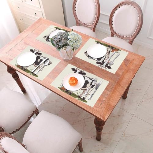 Set de table antidérapant PVC résistant à la chaleur lot de 4 lavable - 7