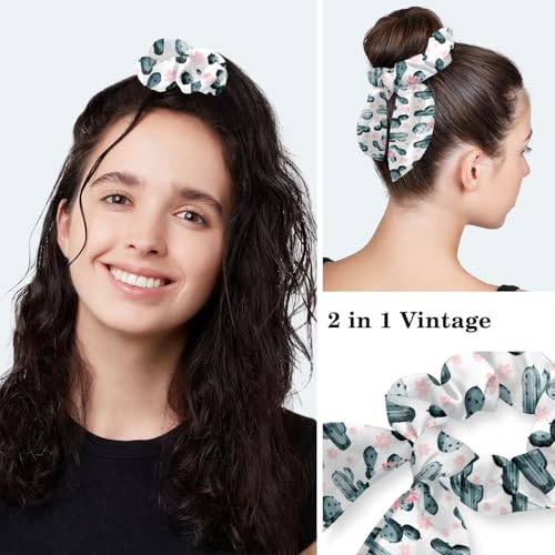 Image of Red Blooming Rose Flowers Black Working Cap with Scrunchy and Ribbon Tie for Women, Long Hair