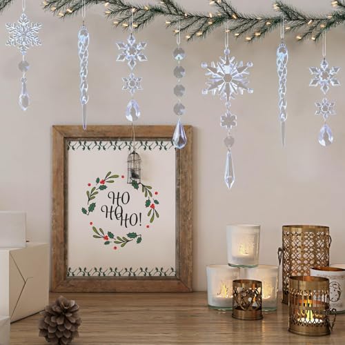 Image of Crystal Ornaments for Christmas Tree Winter Wonderland Decorations