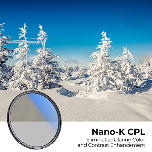 K&F CONCEPT 67MM Polarising Filter Circular Polarizing CPL, Ultra Slim, Japan Optics, Multi Coated, with Cleaning Cloth (Nano-K Series)