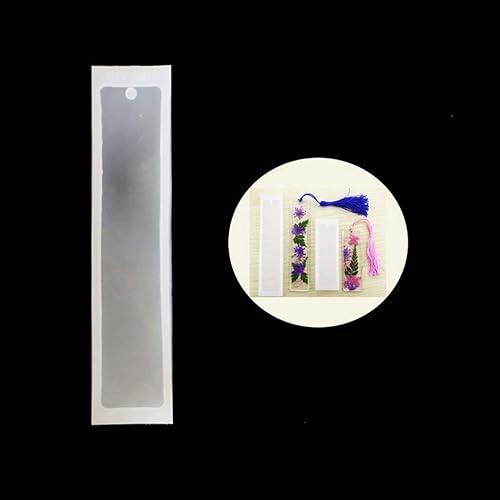 Miniatura 2 de Molde rectangular de silicona para marcapáginas de resina epoxi, kit de moldes transparentes de silicona para manualidades, herramientas para hacer
