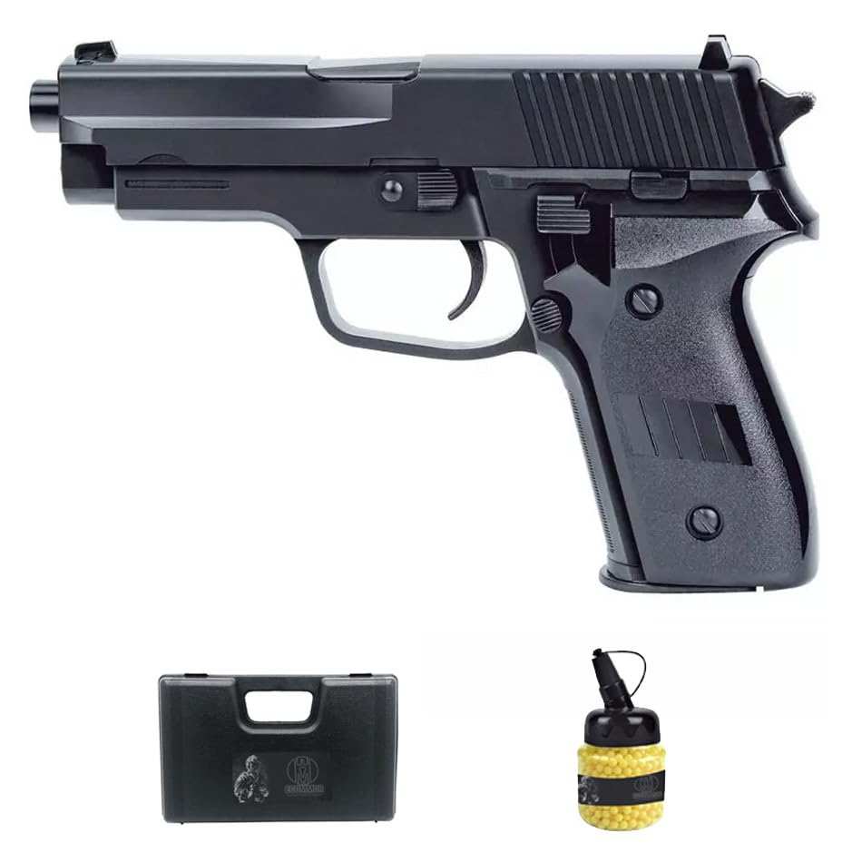 Pistola Saigo 226 Muelle (6mm) | Pistola de Airsoft Calibre 6mm + biberón + maletín. Pistola de iniciación al Airsoft