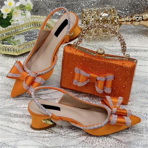 Women Shoes and Bag Set African Ladies Sandals High Heels Pumps Match with Handbag Clutch Escarpins Femmes Sandales Silver3