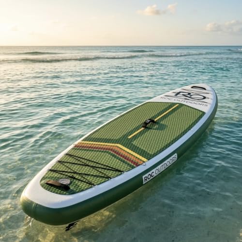 Image of Roc Inflatable Stand Up Paddle Board 10' 6 inch with Premium SUP Paddle Board Accessories, Wide Stable Design, Non-Slip Comfort Deck for Youth & Adults