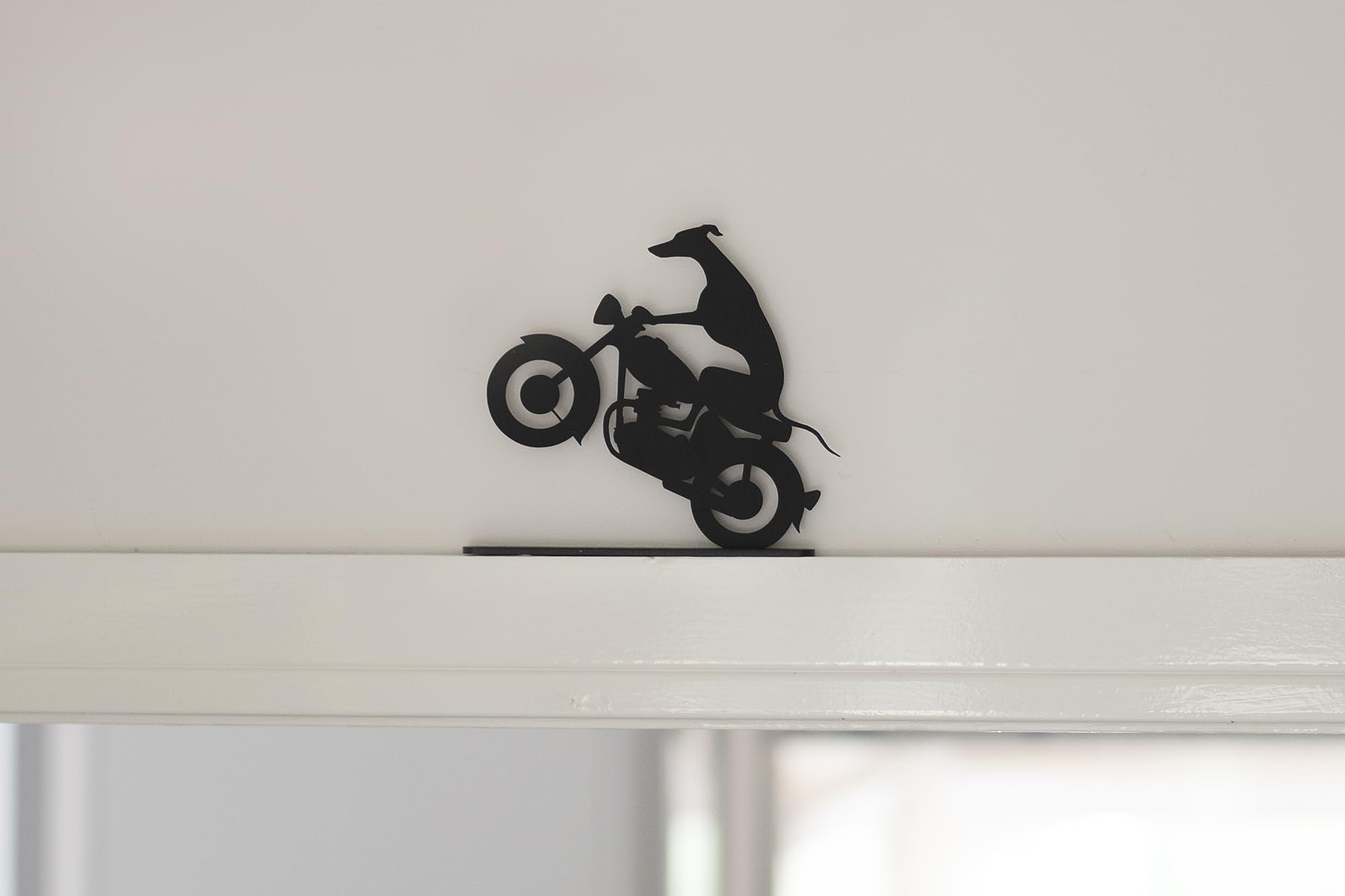 Whippet/Greyhound Silhouette Ornaments, various designs including Whippet on a motorbike - Image 3