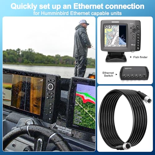 Cable Ethernet vhbw 10FT compatible Humminbird Helix miniatura 5