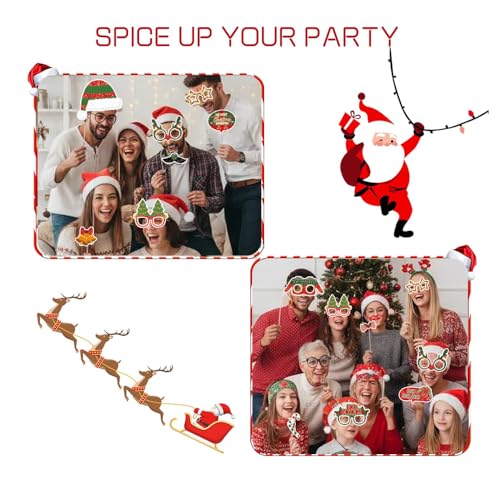 Christmas Photo Booth Props & Party Supplies - Pose Sign Kit for Adults & Kids - Xmas Props for Photoshoot & Selfies - Image 7