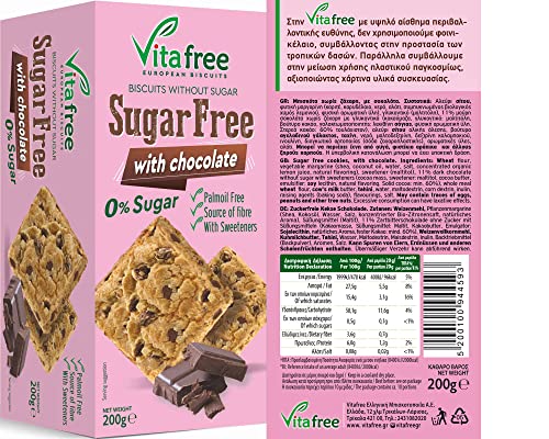 Vitafree Cookies Kekse Probierset 5 verschiedene Sorten ohne Zucker 1000g aus Griechenland (1000g)