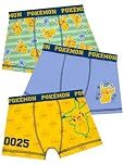 Pokemon Boys Underwear Pack Of 3, Pikachu Boys Boxers 3 Pack, Kids Underwear, Pikachu Pants For Kids, Multicoloured 10-11 Years