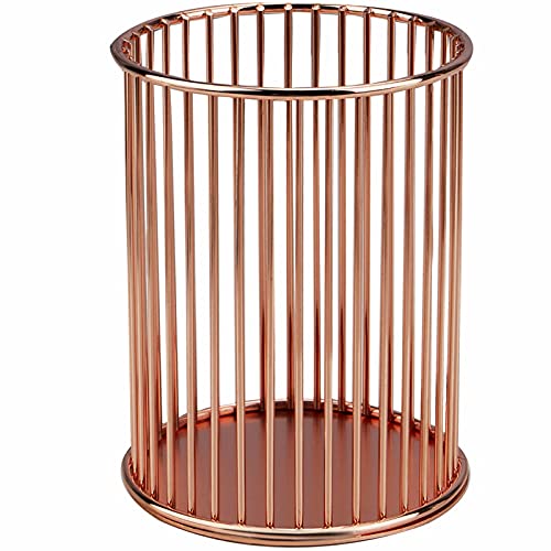 Pen Pencil Holder, Metal Wire Pen Pencil Cup Holders for Desk Cute Organizer, Makeup Brushes Cup Holder Organizer, 1PC Rose Golden, by XieNie