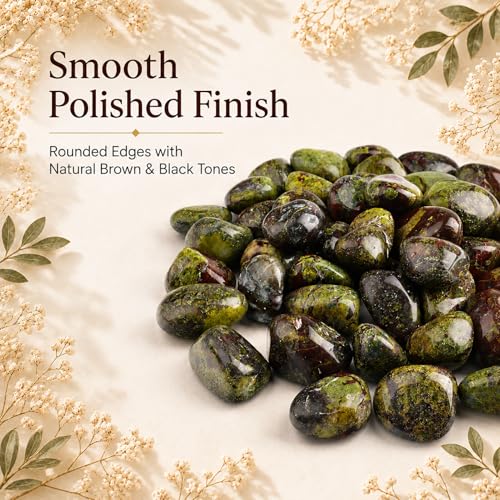 Image of Polished Dragon Blood Jasper Crystal Bulk - 0.8 inch Colorful Tumbled Stone Chips Rocks, 7 oz Crushed Sea Glass Large Stones for Healing, Reiki, Crafting, Home Decor